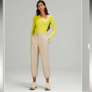 Lululemon Lab Asymmetrical Long Sleeve Bodysuit 8 Yellow Serpentine